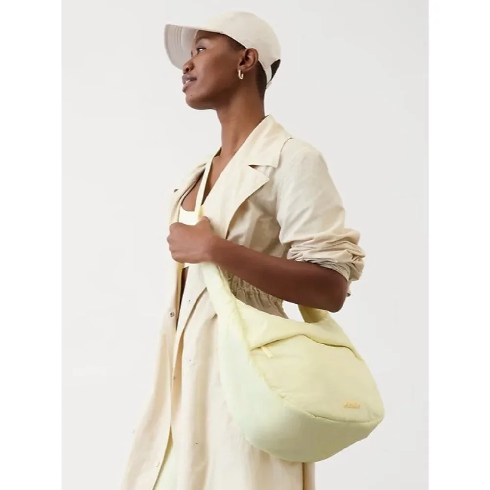 Athleta All About Medium Crossbody Hobo Bag Glow Yellow
